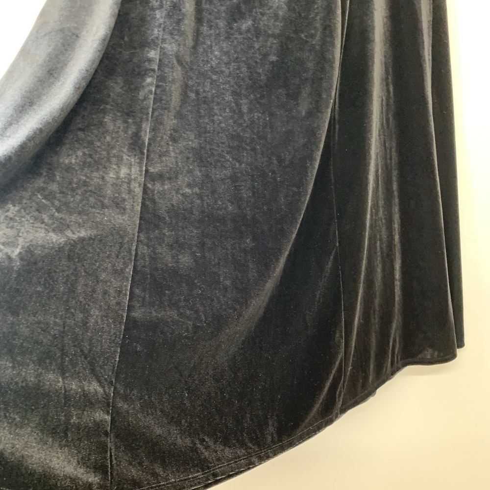 Elementz  Velvet Maxi Shirt‎ 1X Elastic Waist A Line Flowy Holiday Gothic Party - Picture 3 of 8
